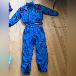 Descente Blue and Purple Ski Set